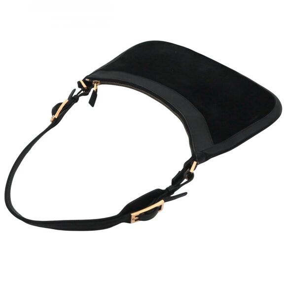 vtg GUCCI Jackie shoulder bag Black leather & suede 001-4128 - Picture 10 of 11